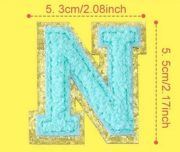 Chenille self adhesive letter patch Harper & Barlow