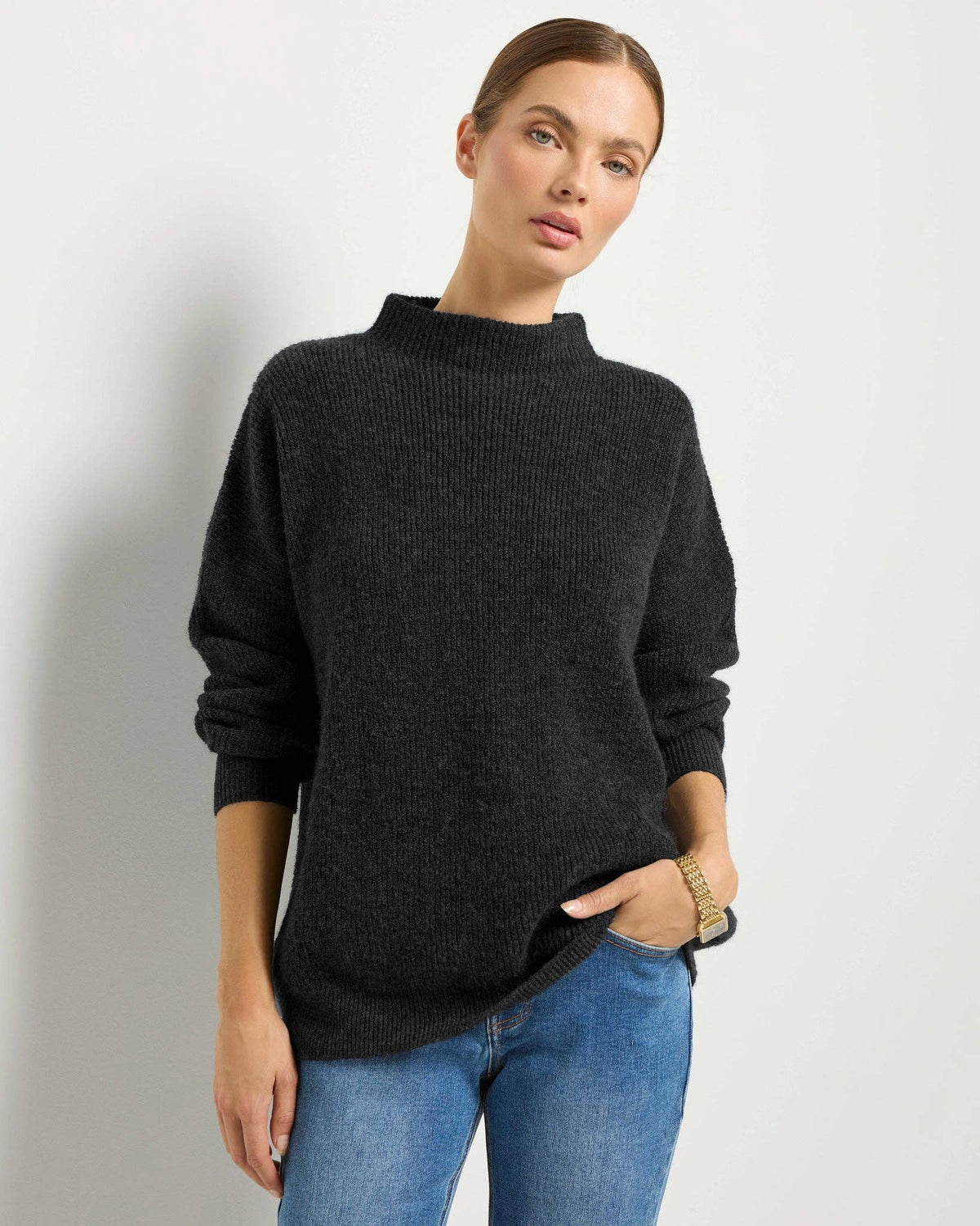Womens Everyday Funnel Neck Sweater