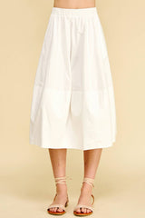 Womens Poplin Midi Skirt