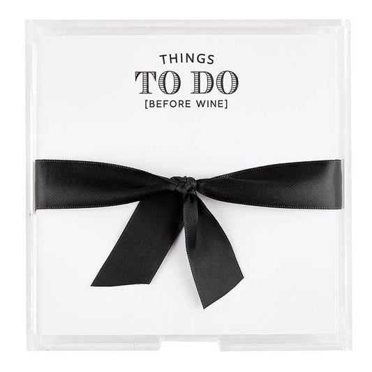 Square Notepaper in Acrylic Tray - Before Wine Santa Barbara Design Studio by Creative Brands