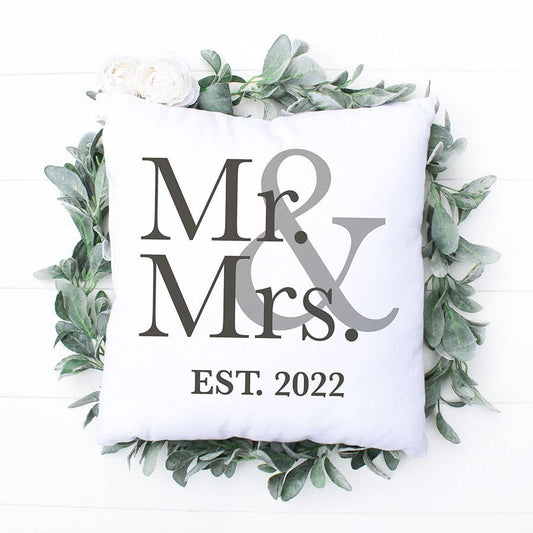 Wedding Gift Pillow, Happily Ever After, Mr Mrs, Engagement