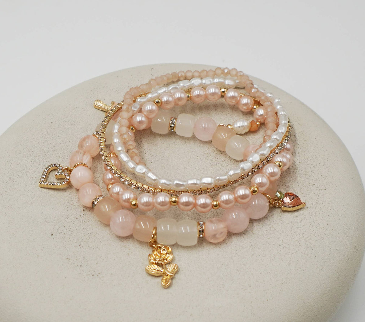 Rose Charm Beaded Bracelet Set, photo 2 of 6