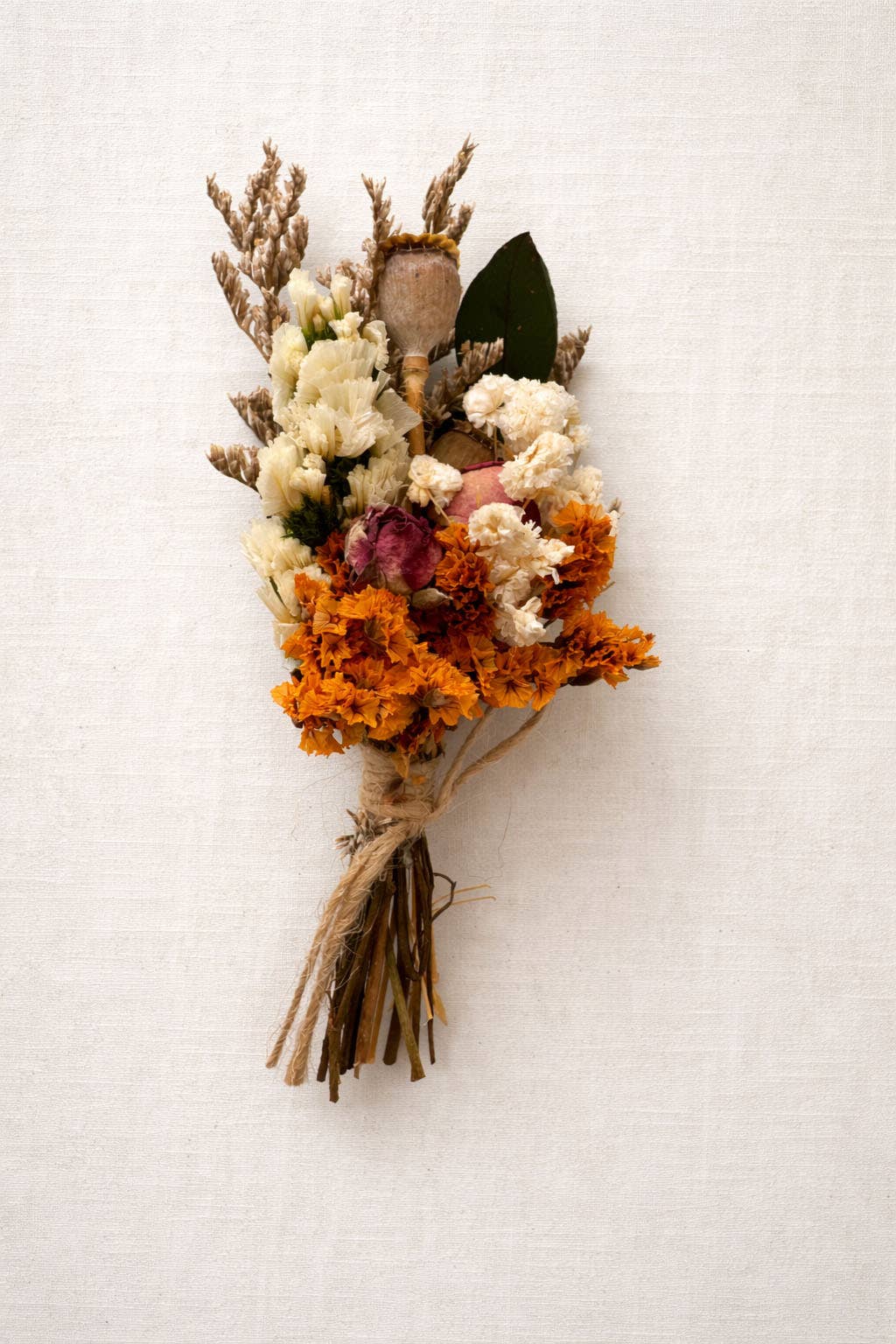 Mini Dried Floral Arrangement in Ceramic Vessel