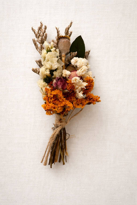 Mini Dried Floral Arrangement in Ceramic Vessel