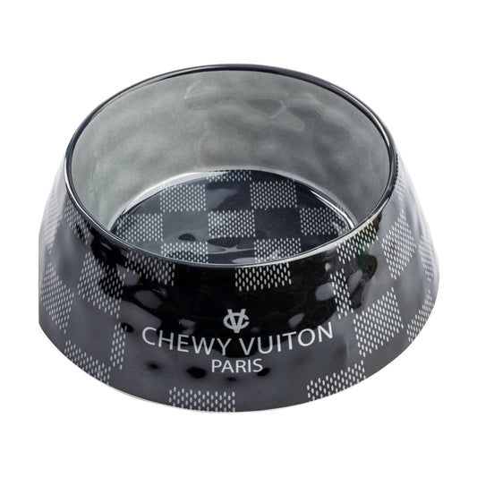 Medium Black Checker Chewy Vuiton Bowl