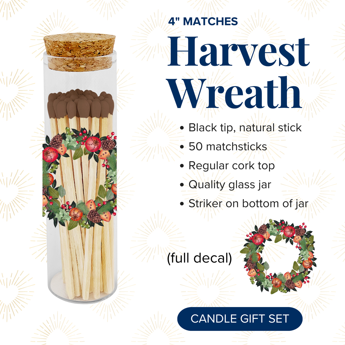 Thankful Greetings - Holiday Trees & Greens Decorative Matches - Gifts & Stocking Thankful Greetings