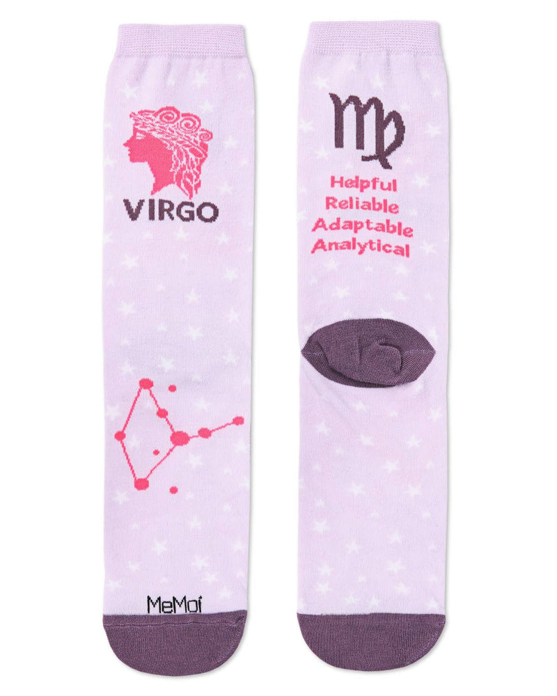 - Virgo Zodiac Sign Crew Sock: 9-11 / Lavender - Kindred & Crew