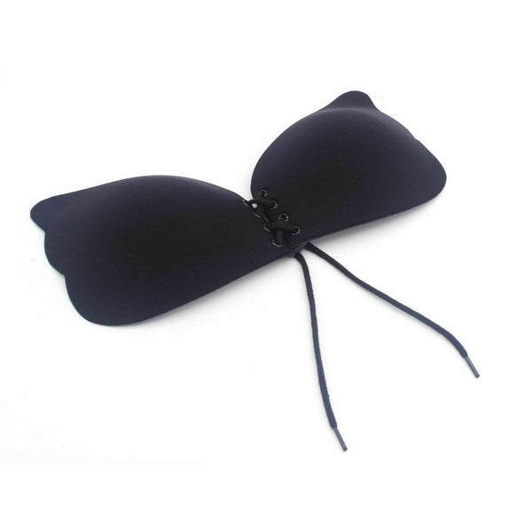 - Butterfly Invisible Lift Up Silicone Adhesive Bra: Black / C Diacly