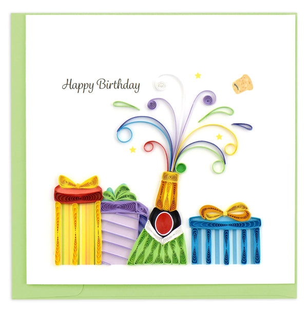 Quilling Card - Birthday Champagne Quilling Card