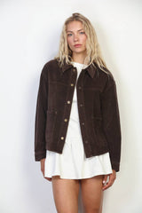 Womens Garment Washed Corduroy Jacket