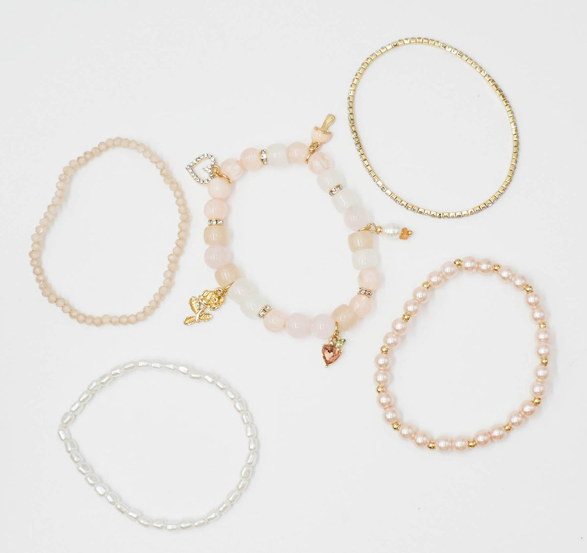 Rose Charm Beaded Bracelet Set, photo 4 of 6