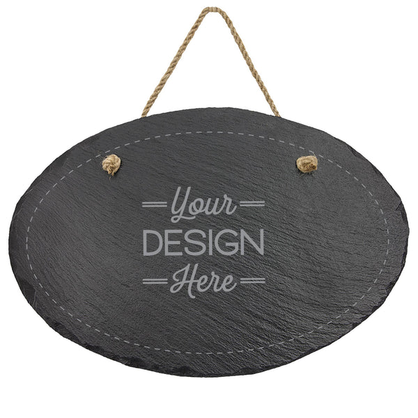 Susquehanna Glass Company - Custom Artwork Oval Slate Decor with Hanger Susquehanna Glass Company