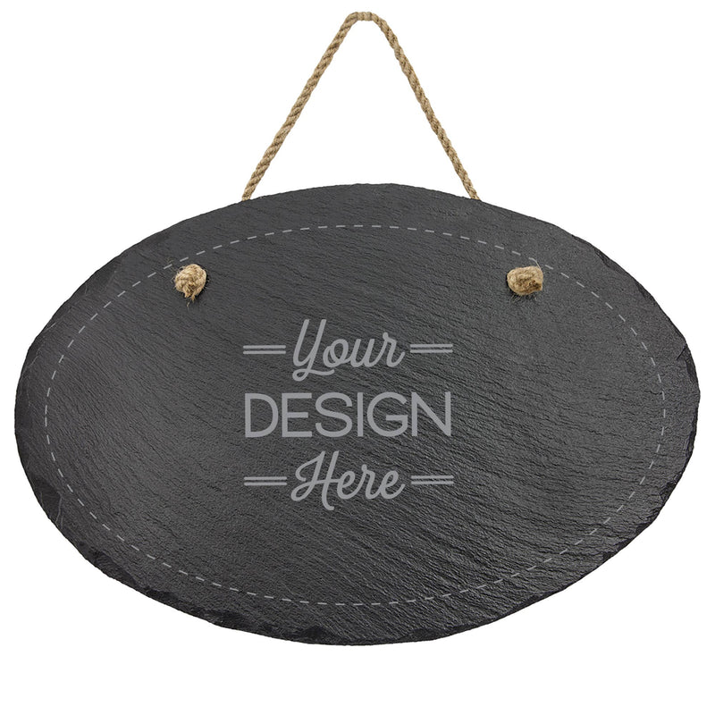 Susquehanna Glass Company - Custom Artwork Oval Slate Decor with Hanger Susquehanna Glass Company