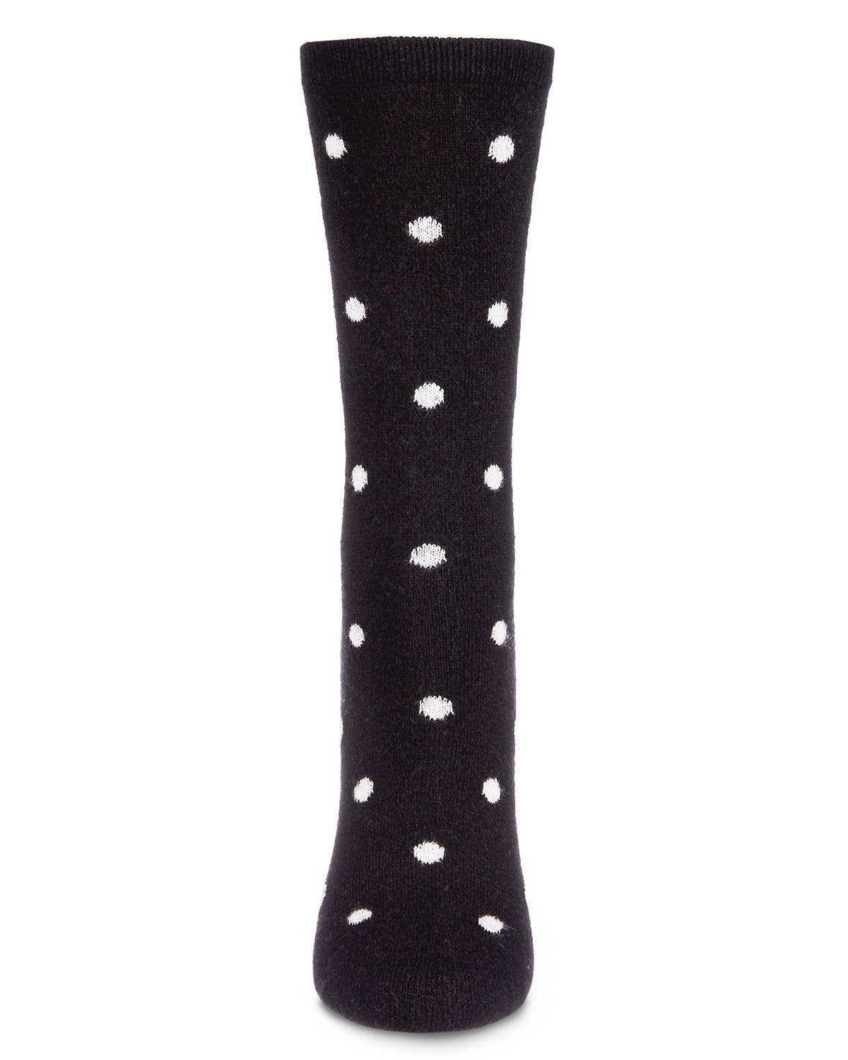Womens Polka Dot Cashmere Blend Crew Socks