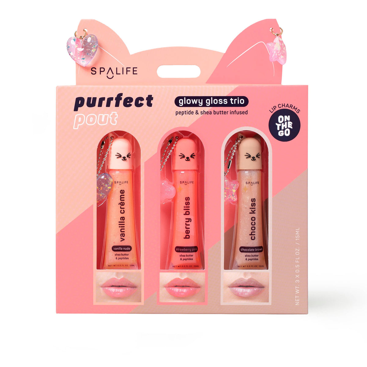 My Spa Life - Purrfect Pout Glowy Lip Gloss Trio Holiday Gift Set My Spa Life