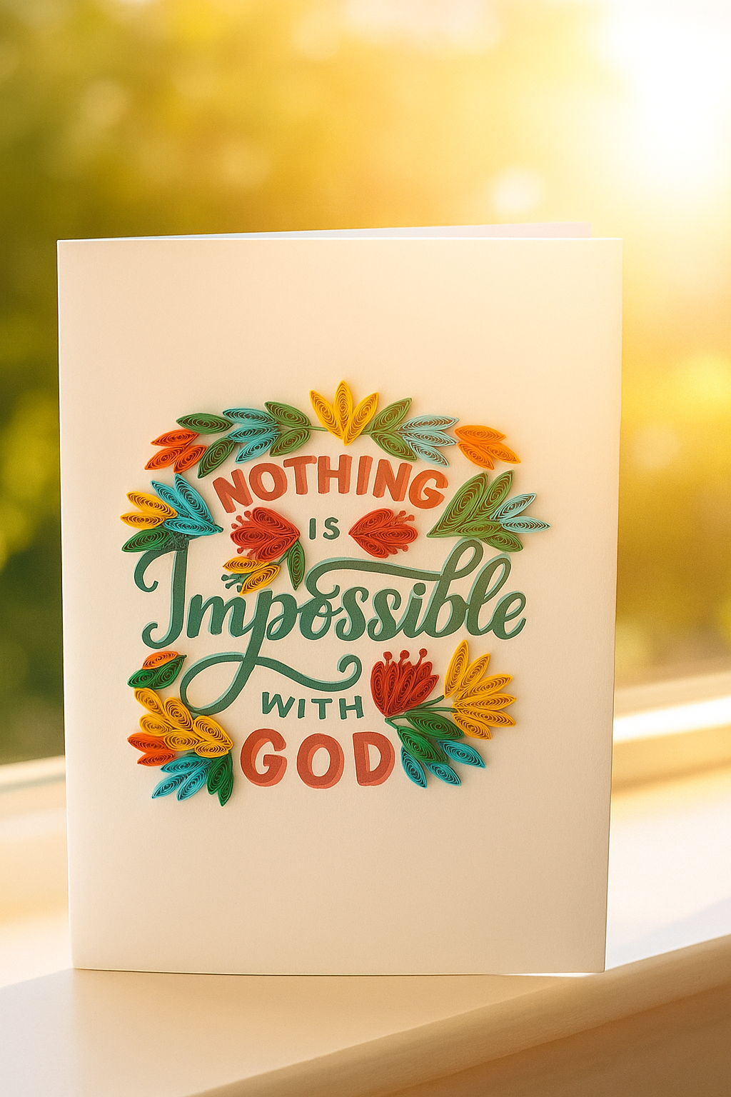 Nothing is Impossible Quilled Card