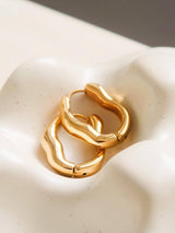 Womens 18K Gold Non-Tarnish Oval Hoop Earring