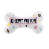 Haute Diggity Dog - White Chewy Vuiton Bones Squeaker Dog Toy: Large Haute Diggity Dog