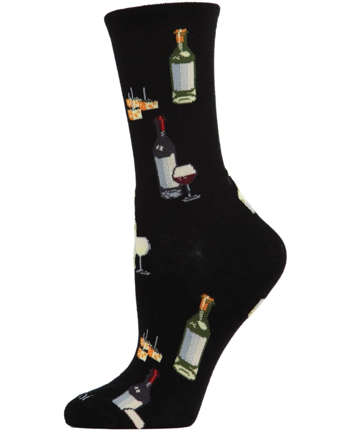 MeMoi Wine and Cheese Bamboo Blend Crew Socks Infinity Classics International Inc.