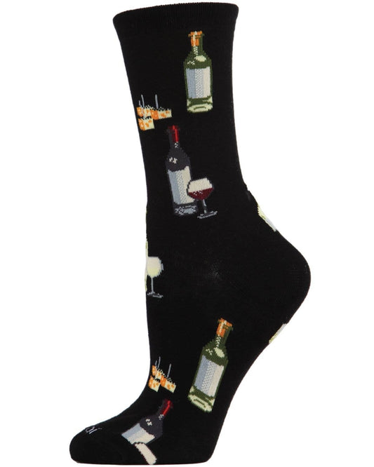MeMoi Wine and Cheese Bamboo Blend Crew Socks Infinity Classics International Inc.