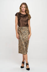 Renee C. - Made in USA Solid Satin Top with Cowl Neck Renee C.