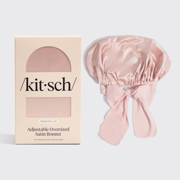 KITSCH - Adjustable Oversized Satin Bonnet- Blush KITSCH