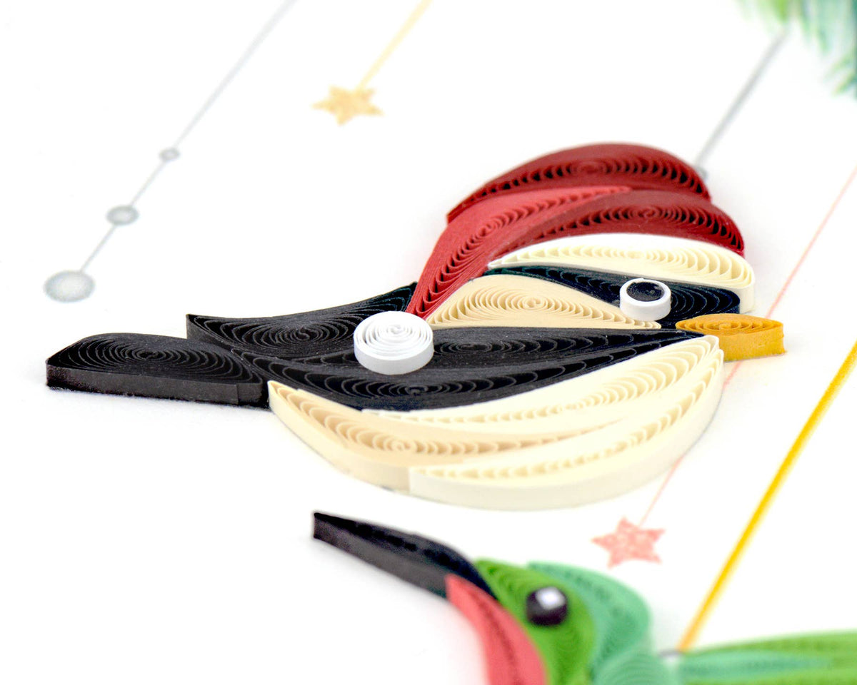 Quilling Card - Holiday Bird Ornaments Quilling Card
