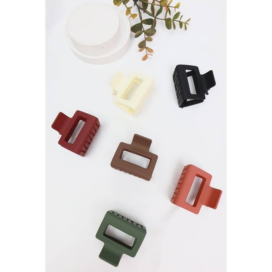 Matt Small Cut Out Rectangle Hair Claw: MIX COLOR Love and Repeat