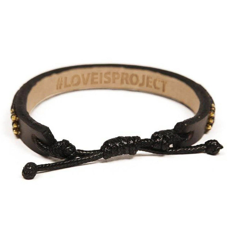 Love Is Project - Skinny LOVE Bracelet - Black/Gold