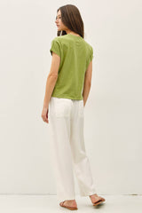 Women's Linen Barrel Pants - Sage