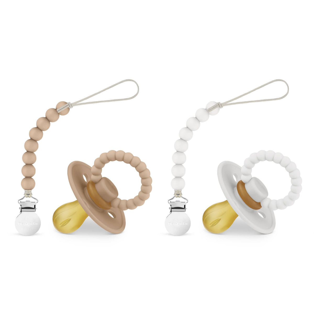 Bleu La La - Luladream Pacifier + Clip Collection - Natural Rubber Nipple Bleu La La