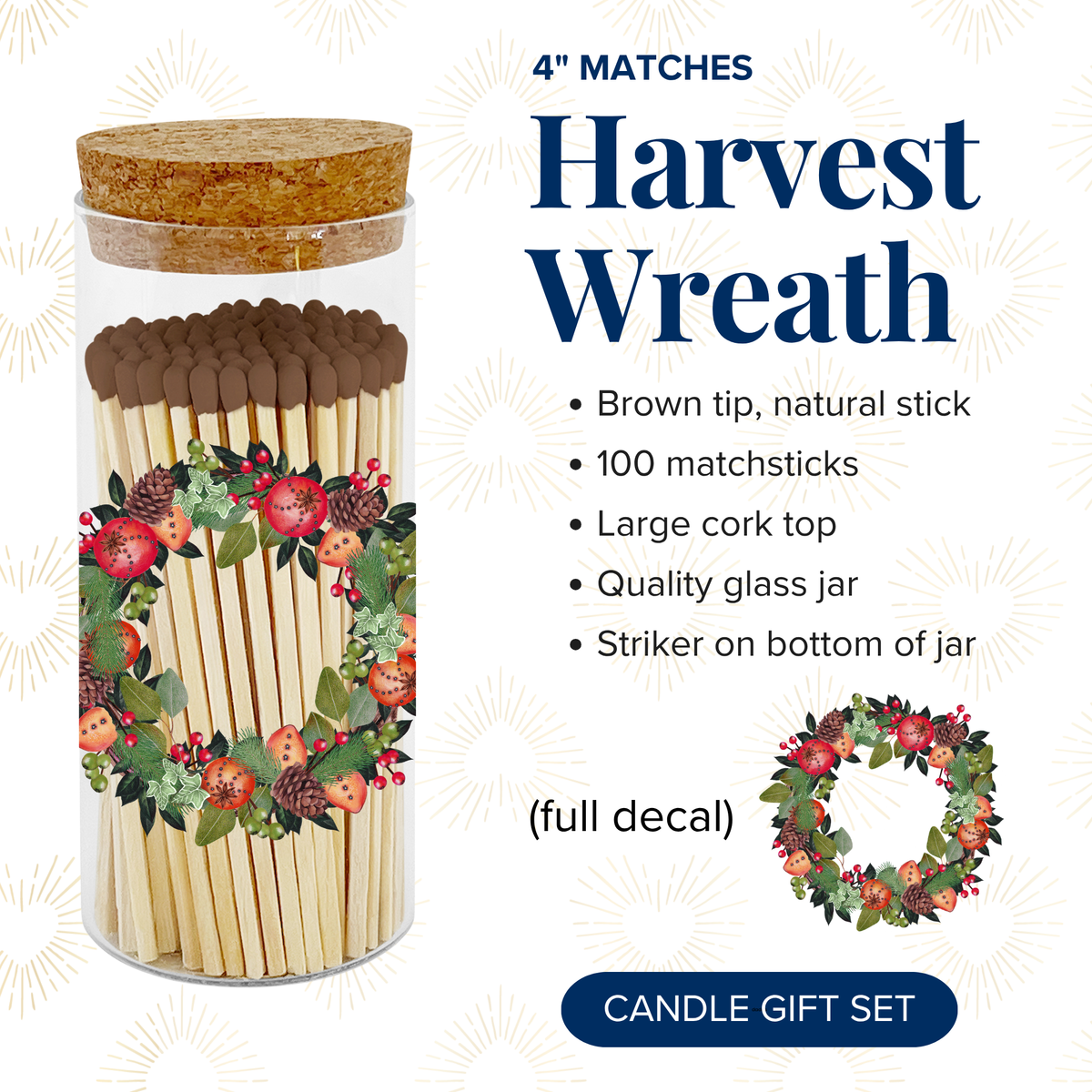 Thankful Greetings - Holiday Trees & Greens Decorative Matches - Gifts & Stocking Thankful Greetings