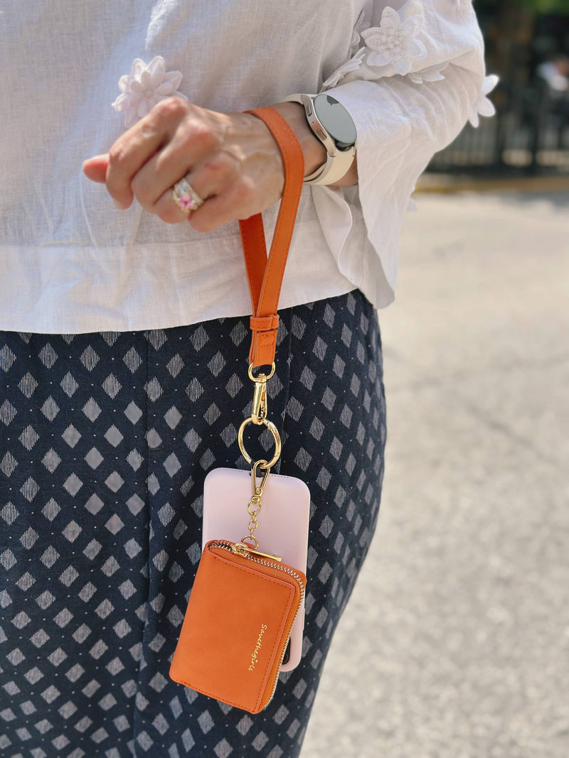 Save The Girls - Clip & Go Brushed Vegan Leather Phone Lanyard - RFID Pouch Save The Girls