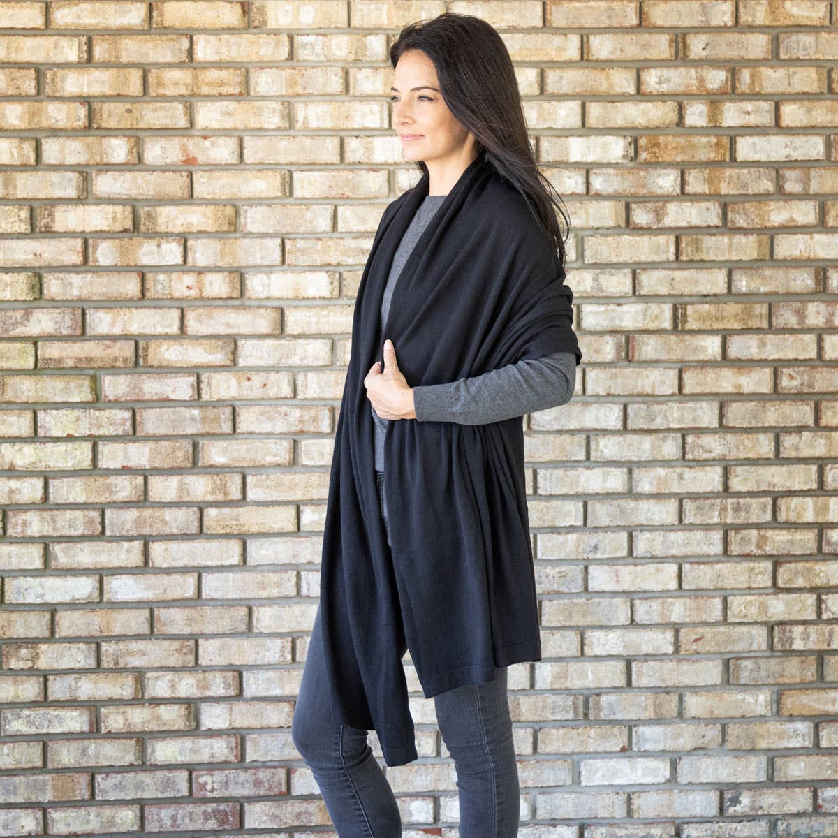 zestt organics - Dreamsoft Organic Cotton Travel Scarf - Black zestt organics