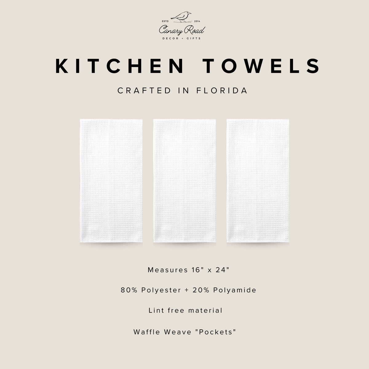 Simsbury, CT Kitchen Towel, Housewarming Decor Canary Road