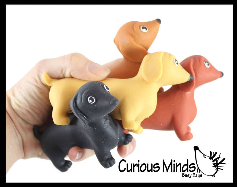 Curious Minds Toys - 1 Stretchy Weiner Dog Crushed Bead Sand Filled - Doggy Lover Curious Minds Toys