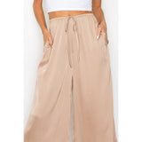 Women's Satin wide leg pants