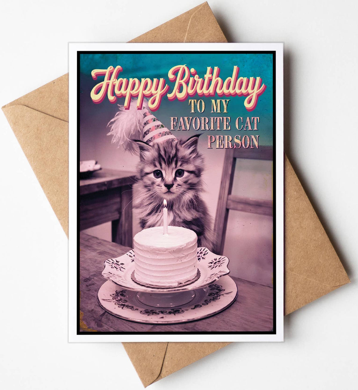 Katie Doodle | Vintage Greeting Cards, Unique Birthday Gifts - Happy Birthday Greeting Cards for Pet Lovers (Cat Person) Katie Doodle | Vintage Greeting Cards, Unique Birthday Gifts