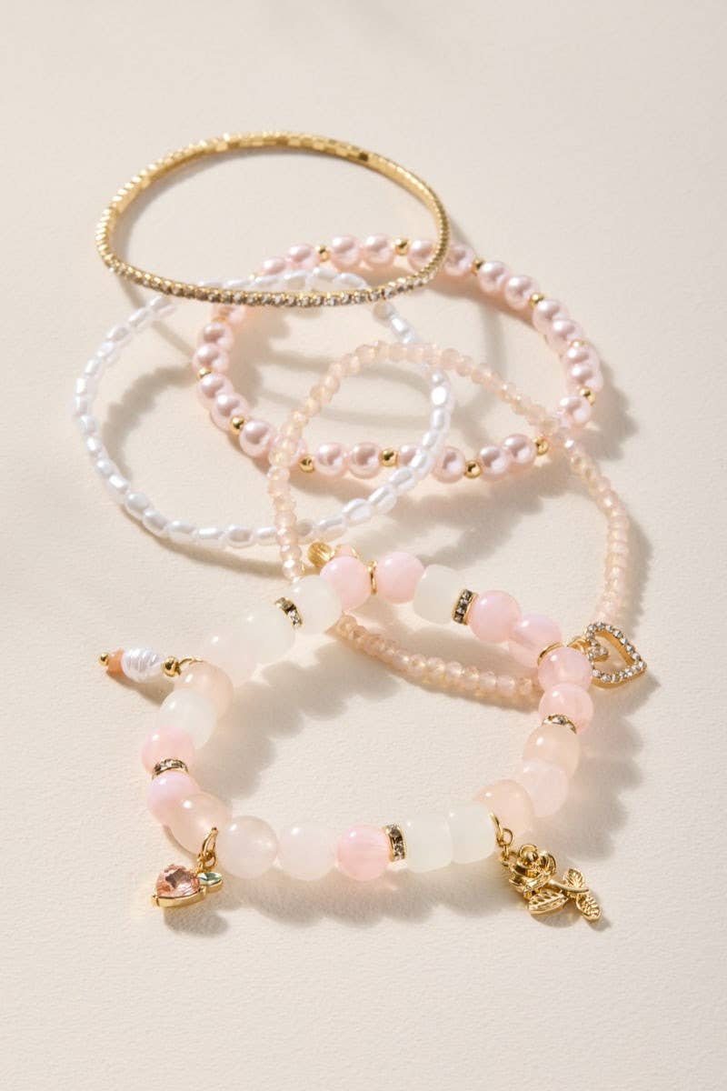 Rose Charm Beaded Bracelet Set, photo 3 of 6