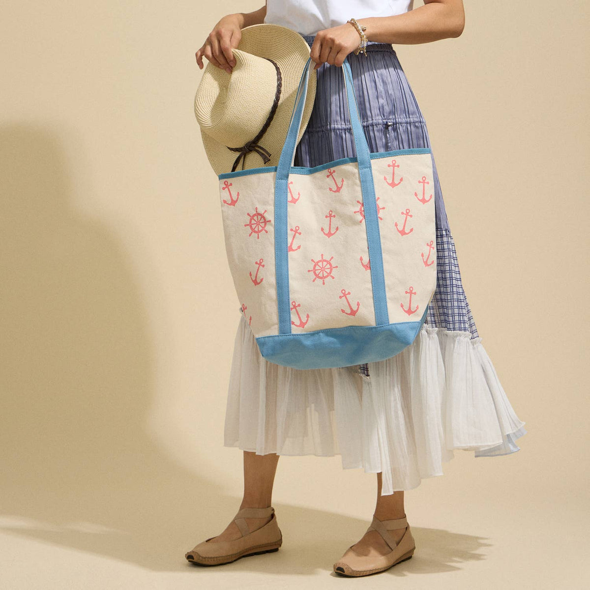 Nautical Canvas Boat & Tote Bag – Large