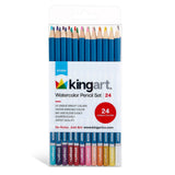 KINGART - Watercolor Pencils Set - 24 Colors