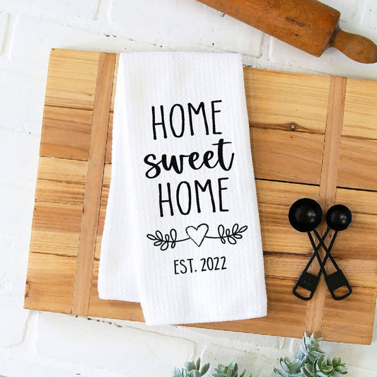 Home Sweet Home Towel, Tea Towel, Simple Kitchen Decor