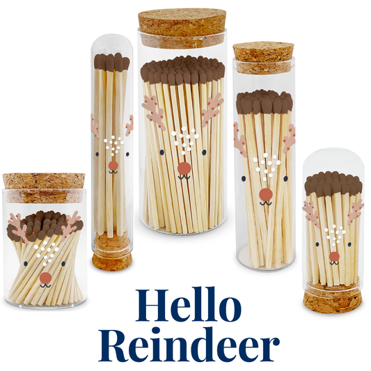 Thankful Greetings - Hello Reindeer Decorative Matches - Gifts & Stockings Thankful Greetings
