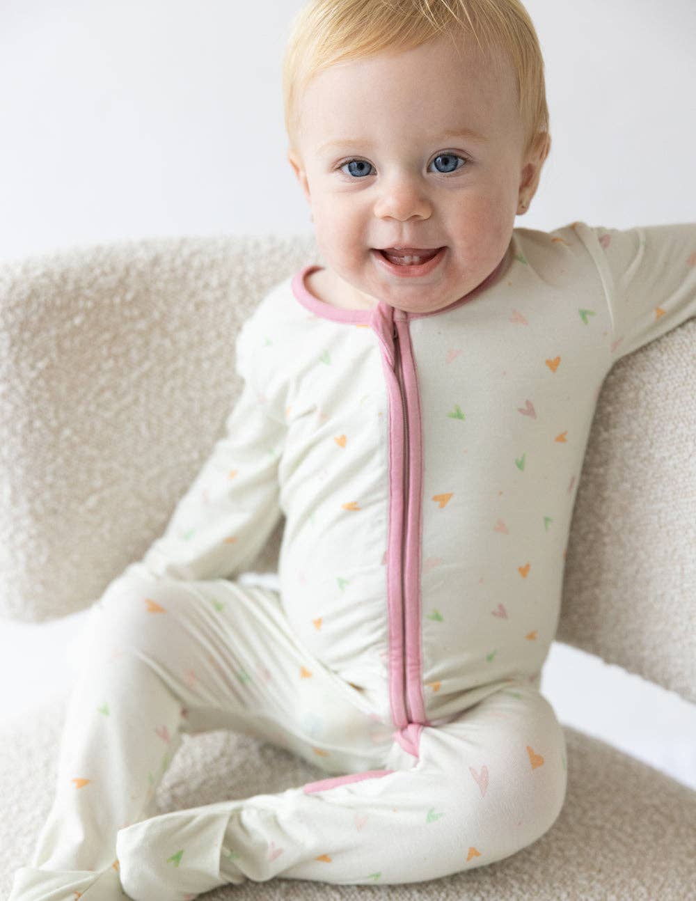 Baby Heart Bamboo Convertible Footed Onesie