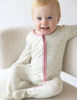 Baby Heart Bamboo Convertible Footed Onesie