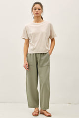 Women's Linen Barrel Pants - Sage