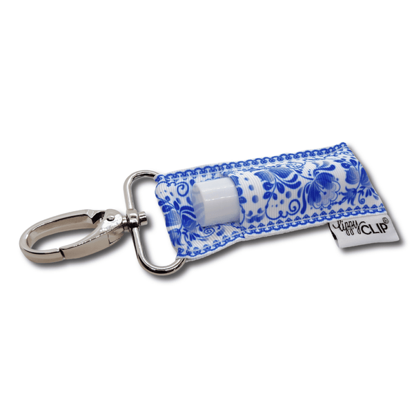 LippyClip Lip Balm Holder - Blue Chinoiserie LippyClip® Lip Balm Holder for Chapstick, Stocking Stuffer, Best Seller, Not Sold on Amazon, Pink Friday, Black Friday