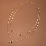 18K Gold Plated Reversible Black & White Pendant Necklace