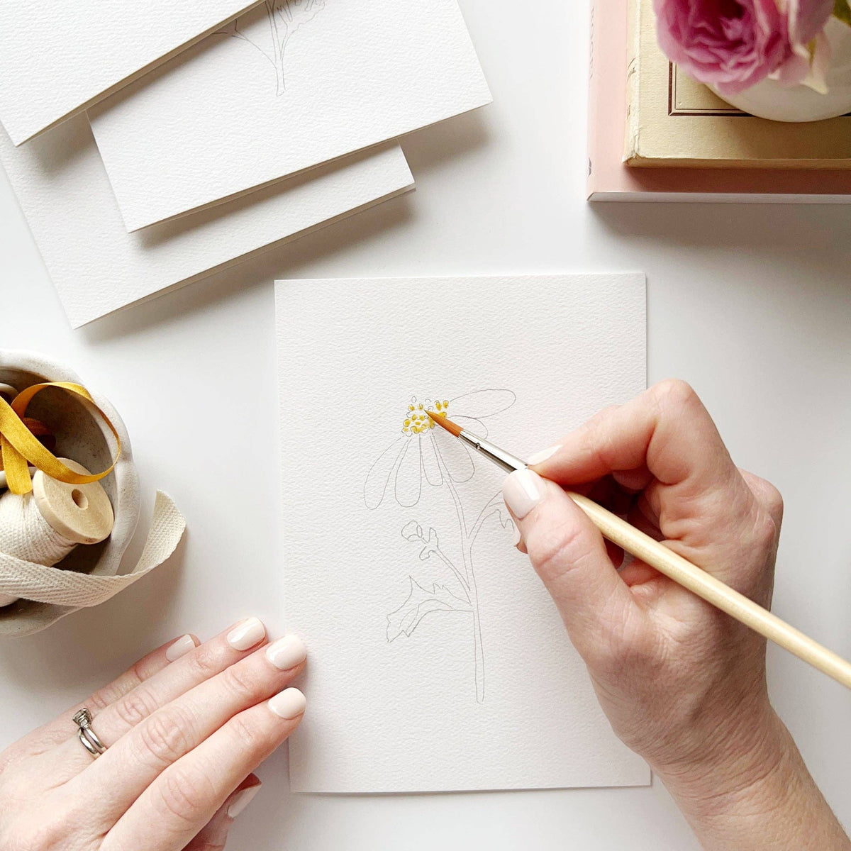emily lex studio - Garden flowers paintable notecards emily lex studio