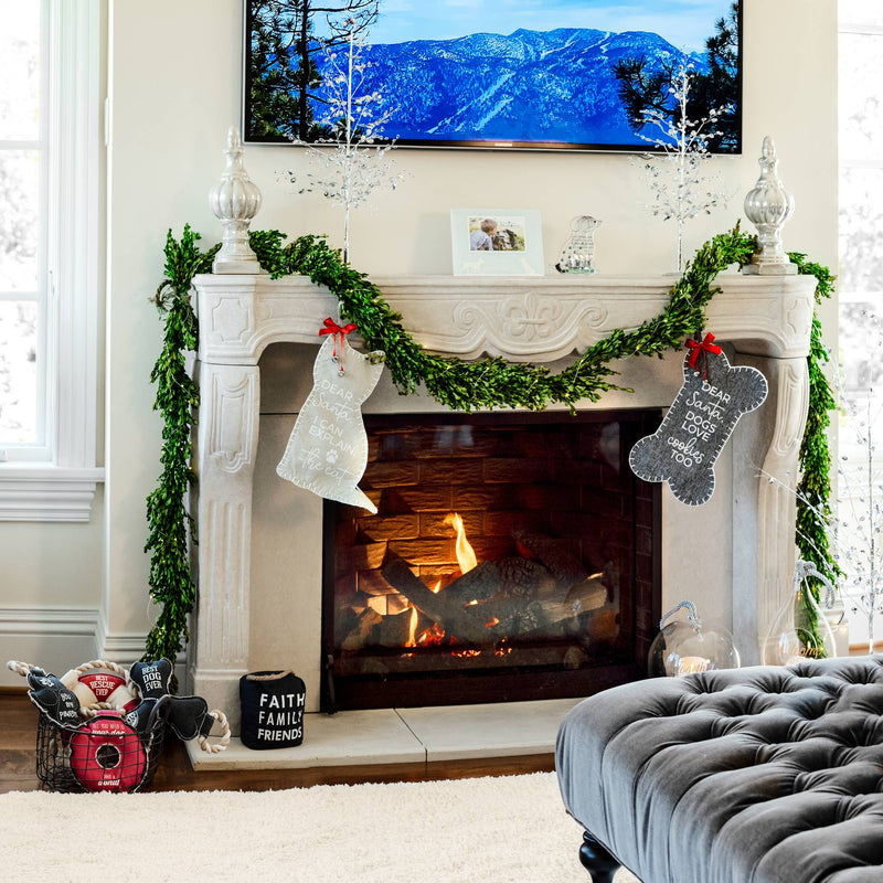 Dogs - Canvas Tweed Stocking with Mini Ornament Pavilion